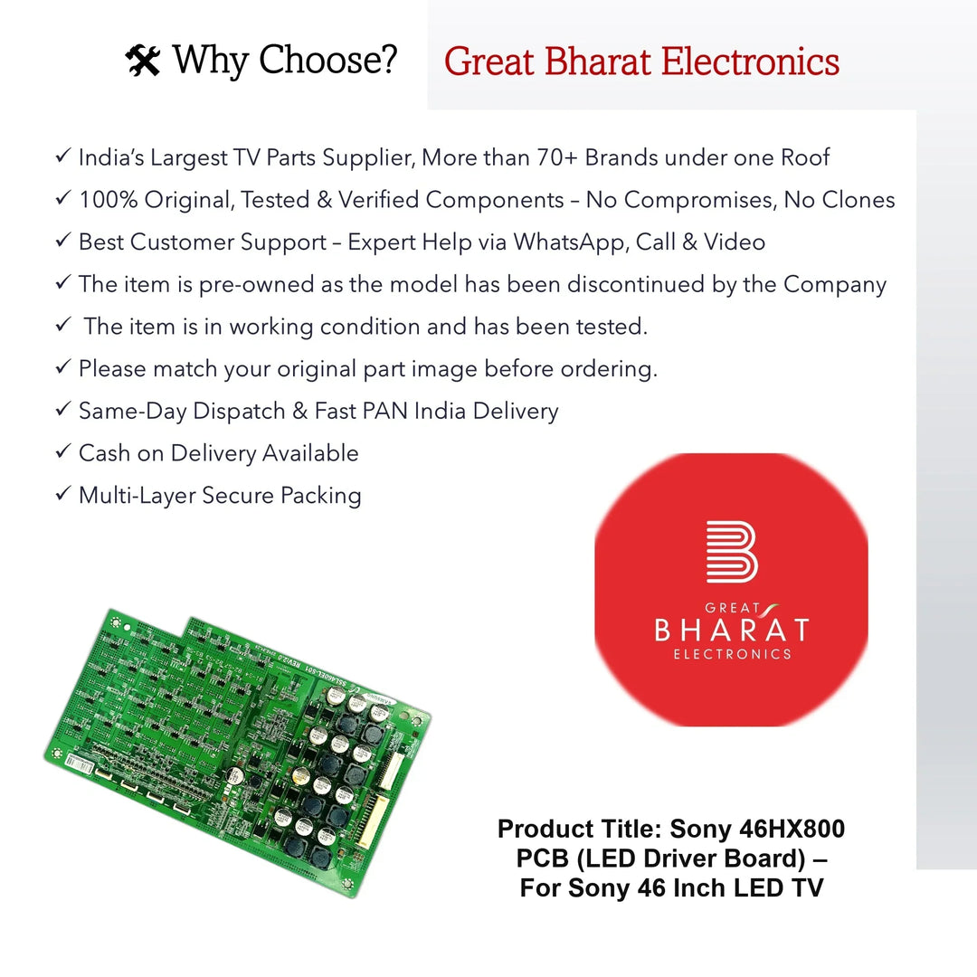 Sony 46HX800 PCB (LED Driver Board) – For Sony 46 Inch LED TV - Great Bharat Electronics