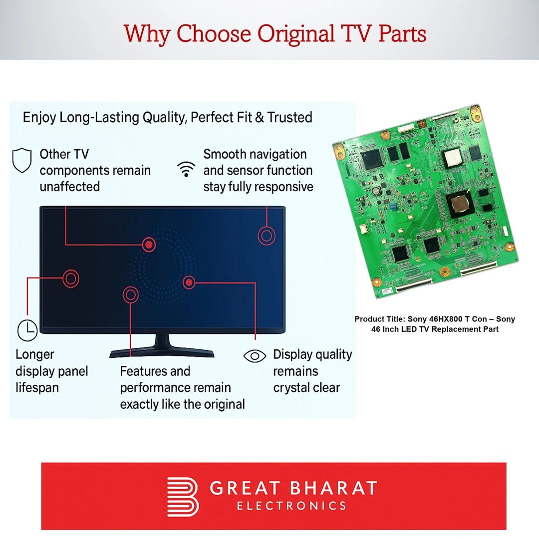 Sony 46HX800 T-Con Board – Sony 46 Inch LED TV Replacement Part - Great Bharat Electronics