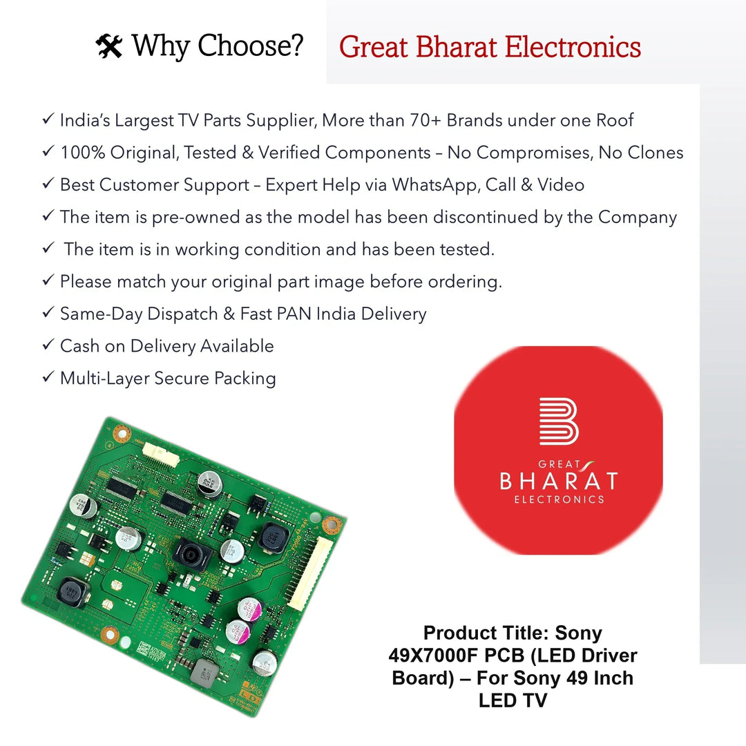 Sony 49X7000F PCB (LED Driver Board) – For Sony 49 Inch LED TV - Great Bharat Electronics