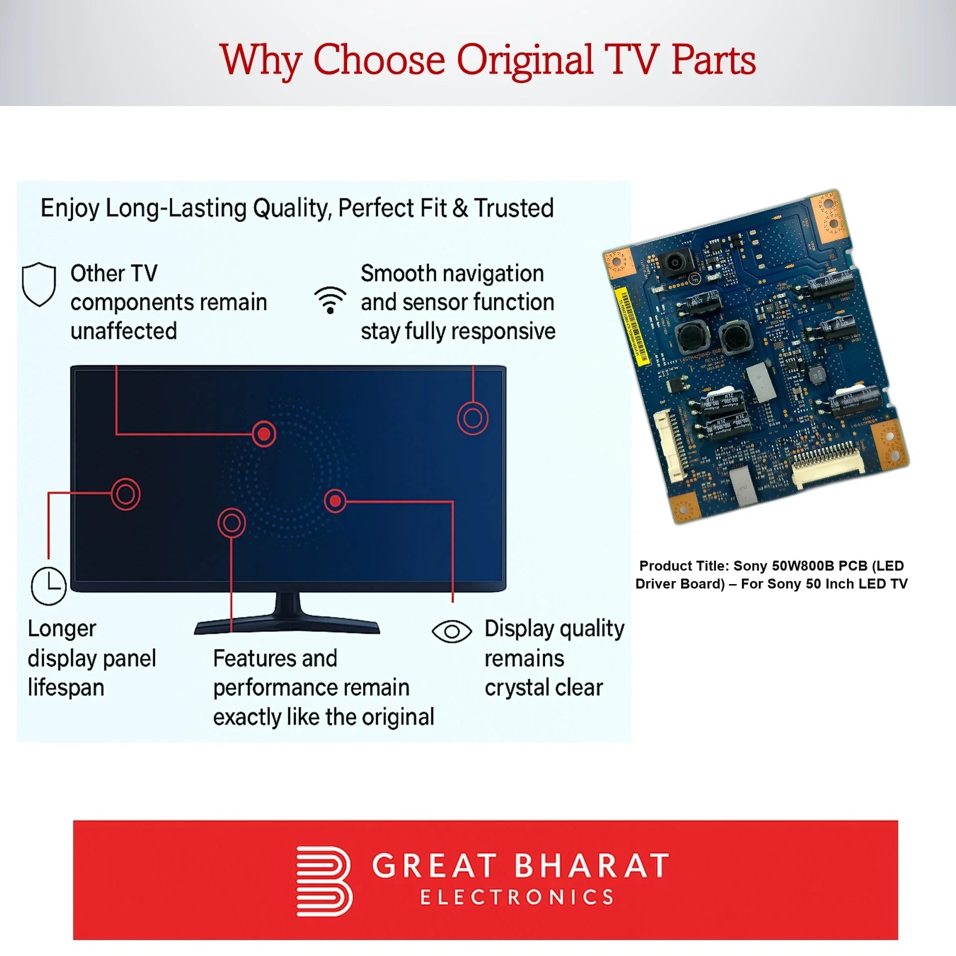 Sony 50W800B PCB (LED Driver Board) – For Sony 50 Inch LED TV - Great Bharat Electronics