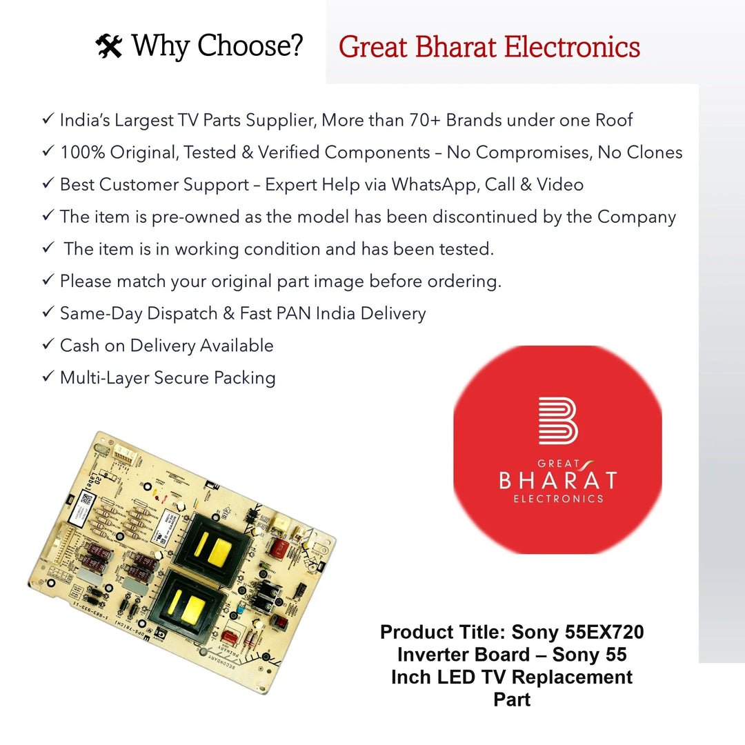 Sony 55EX720 Inverter Board – Sony 55 Inch LED TV Replacement Part - Great Bharat Electronics