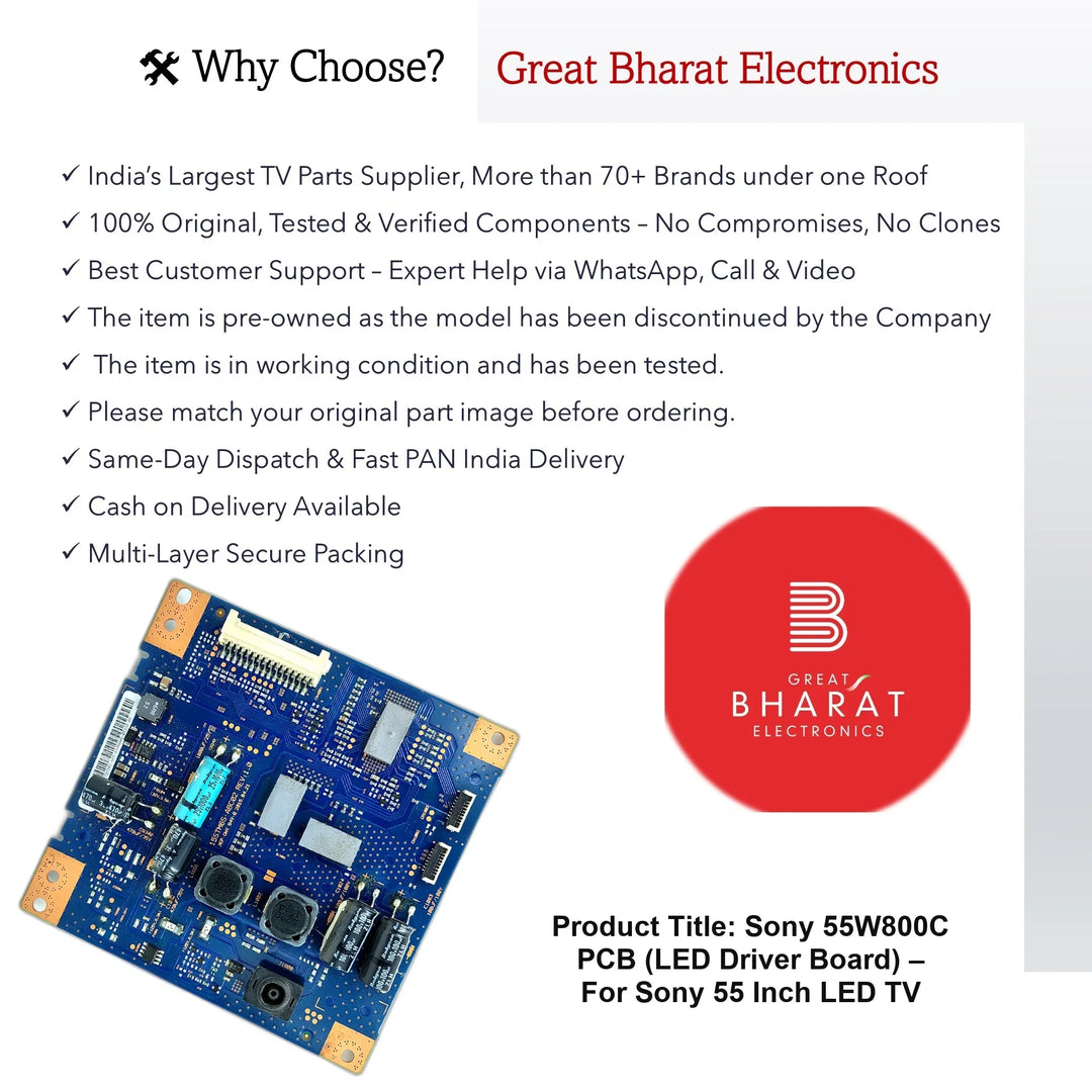 Sony 55W800C PCB (LED Driver Board) – For Sony 55 Inch LED TV - Great Bharat Electronics