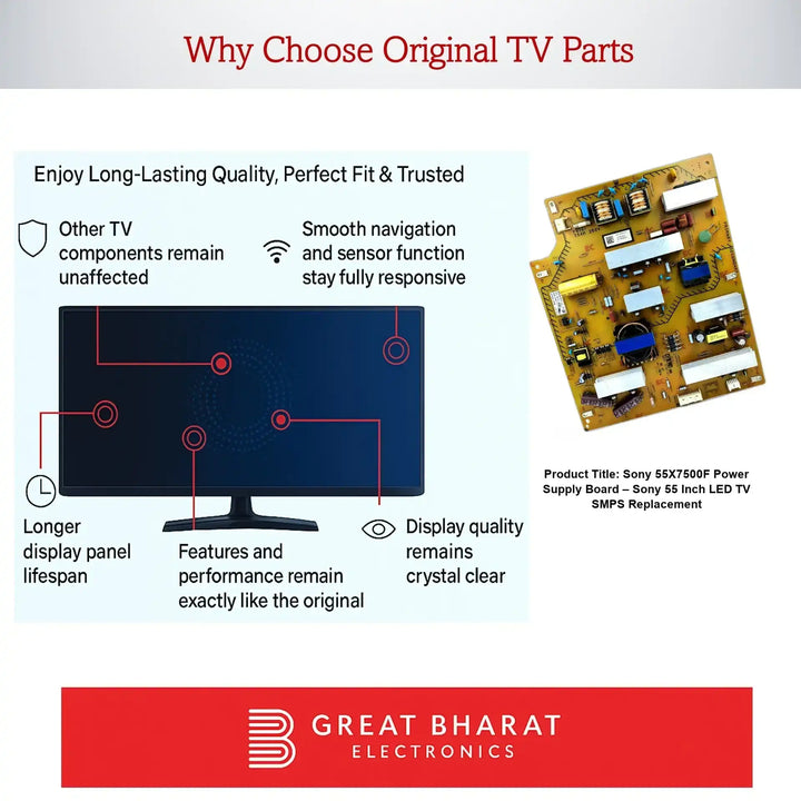 Sony 55X7500F Power Supply Board – Sony 55 Inch LED TV SMPS Replacement - Great Bharat Electronics