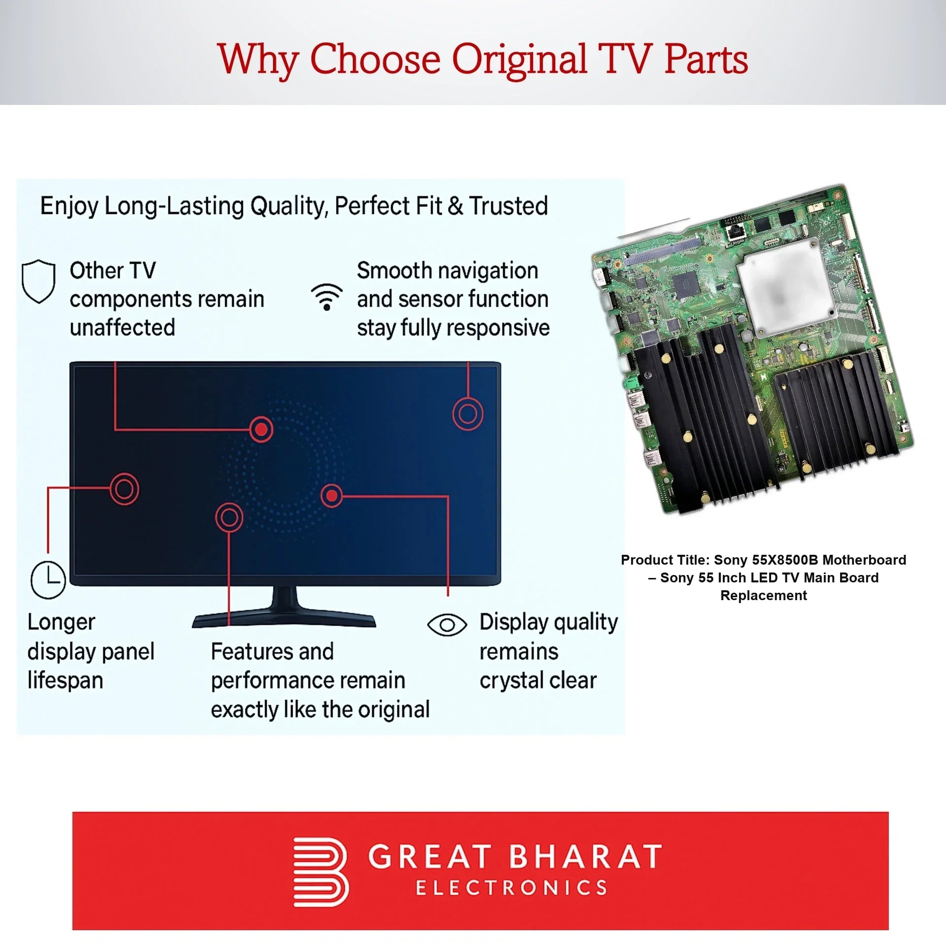 Sony 55X8500B Motherboard – Sony 55 Inch LED TV Main Board Replacement - Great Bharat Electronics