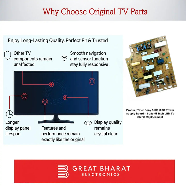 Sony 55X8500C Power Supply Board – Sony 55 Inch LED TV SMPS Replacement - Great Bharat Electronics