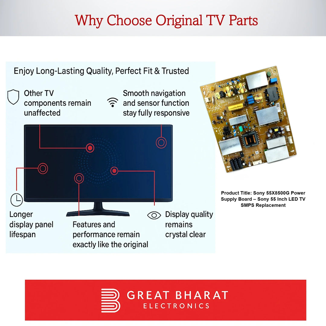 Sony 55X8500G Power Supply Board – Sony 55 Inch LED TV SMPS Replacement - Great Bharat Electronics