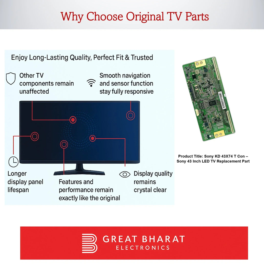 Sony KD 43X74 T-Con Board – Sony 43 Inch LED TV Replacement Part - Great Bharat Electronics