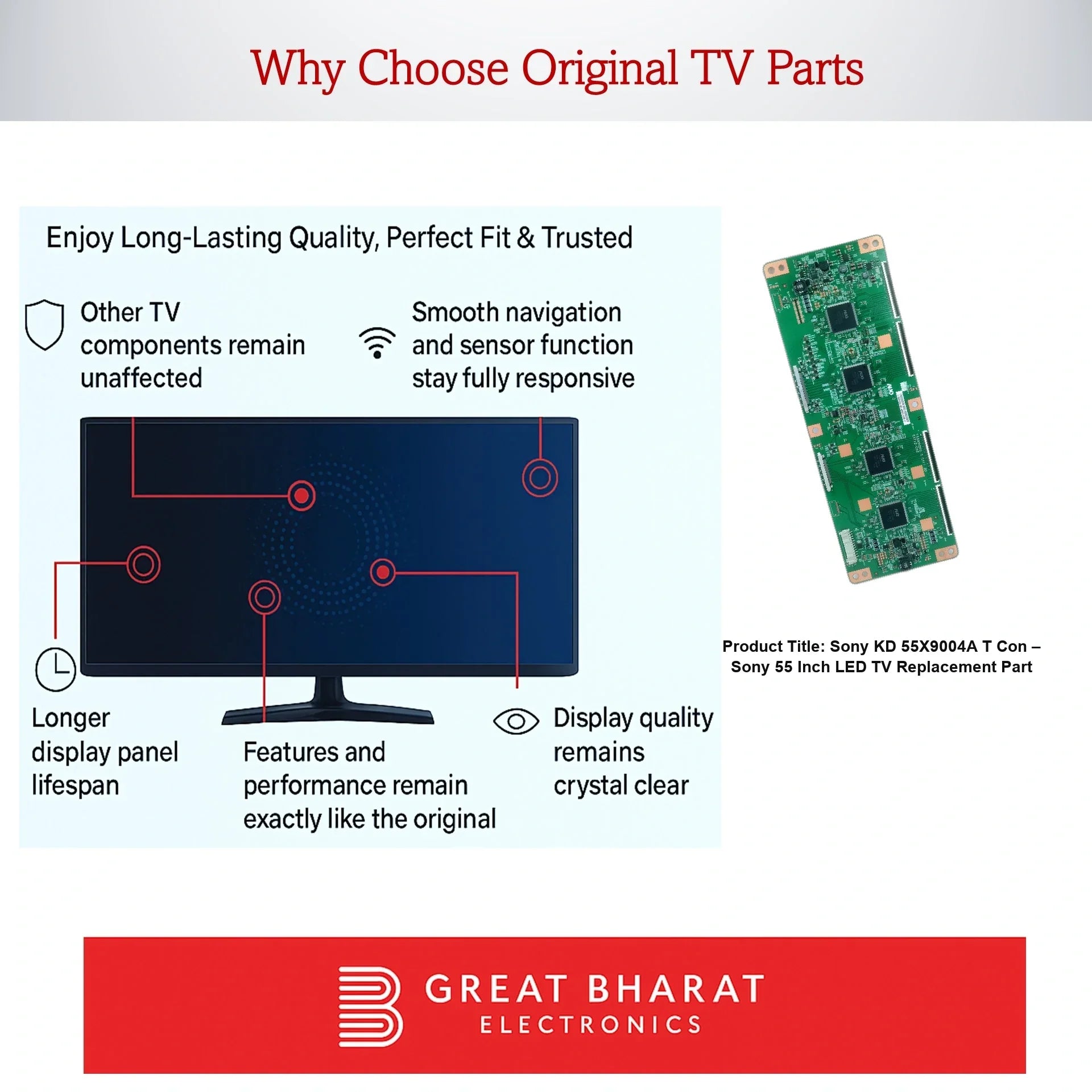 Sony KD-55X9004A T-Con Board – Sony 55 Inch LED TV Replacement Part - Great Bharat Electronics