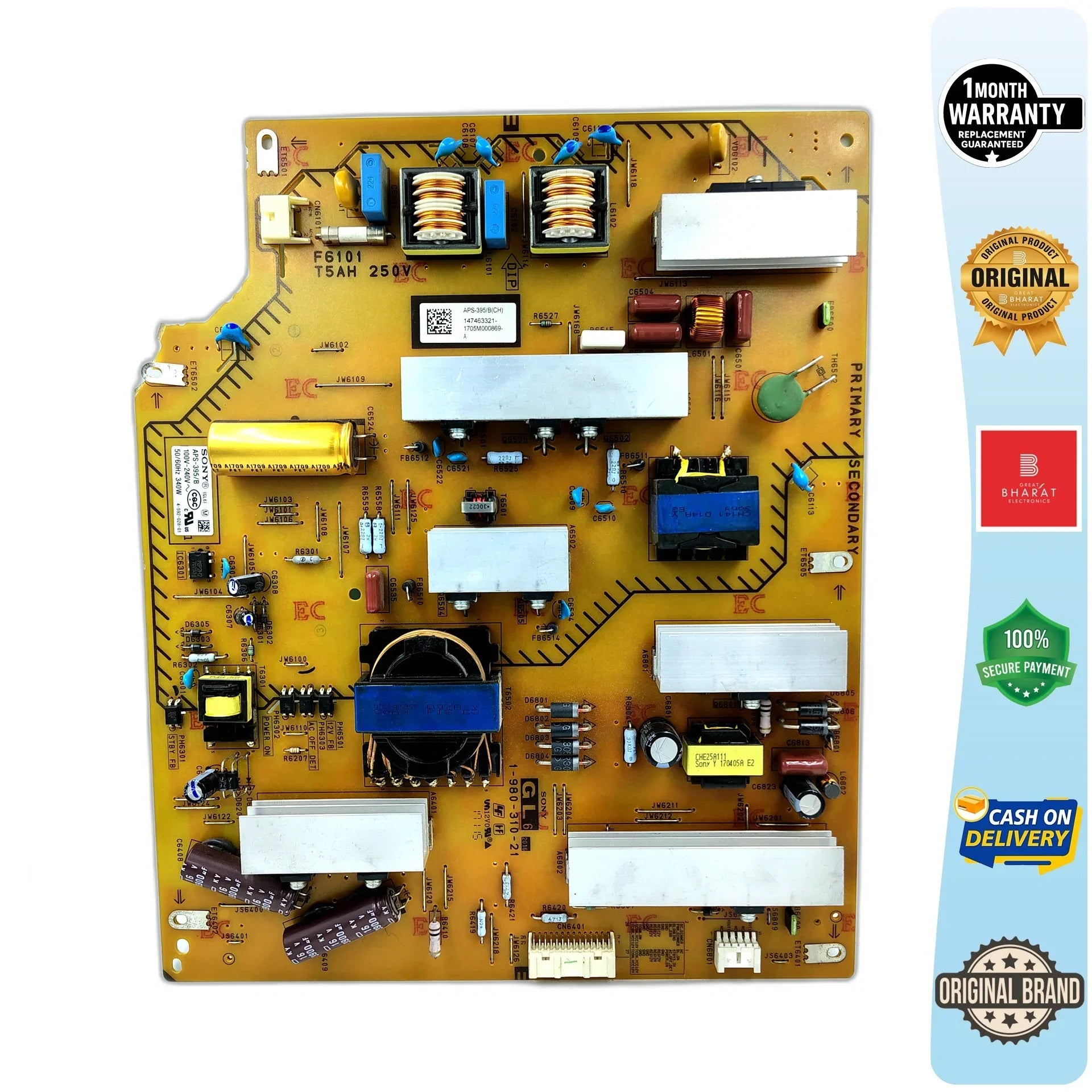Sony KD55X7000D Power Supply Board – Sony 55 Inch LED TV SMPS Replacement - Great Bharat Electronics