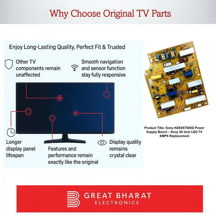 Sony KD55X7000D Power Supply Board – Sony 55 Inch LED TV SMPS Replacement - Great Bharat Electronics