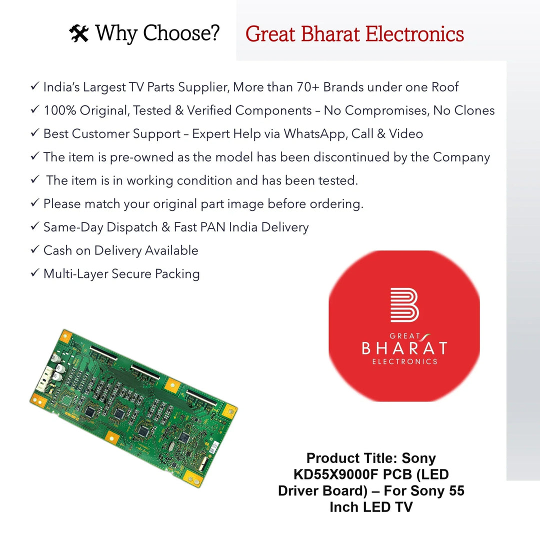 Sony KD55X9000F PCB (LED Driver Board) – For Sony 55 Inch LED TV - Great Bharat Electronics