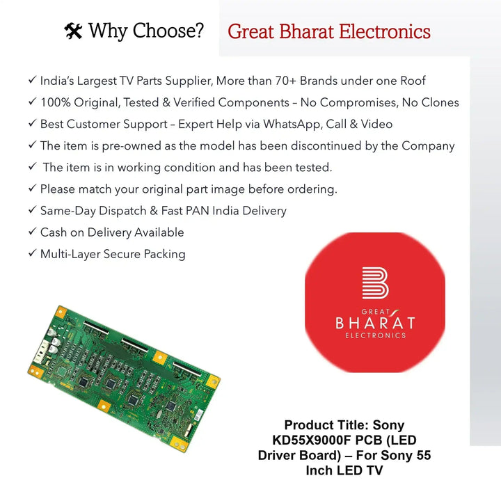 Sony KD55X9000F PCB (LED Driver Board) – For Sony 55 Inch LED TV - Great Bharat Electronics