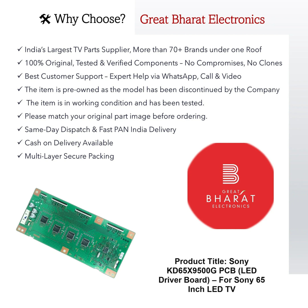Sony KD65X9500G PCB (LED Driver Board) – For Sony 65 Inch LED TV - Great Bharat Electronics