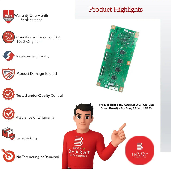 Sony KD65X9500G PCB (LED Driver Board) – For Sony 65 Inch LED TV - Great Bharat Electronics