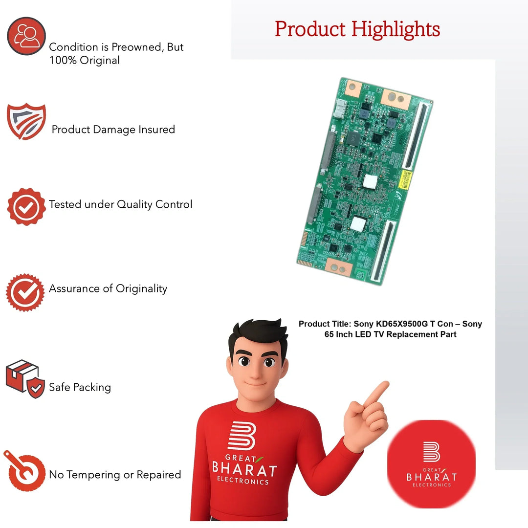 Sony KD65X9500G T-Con Board – Sony 65 Inch LED TV Replacement Part - Great Bharat Electronics