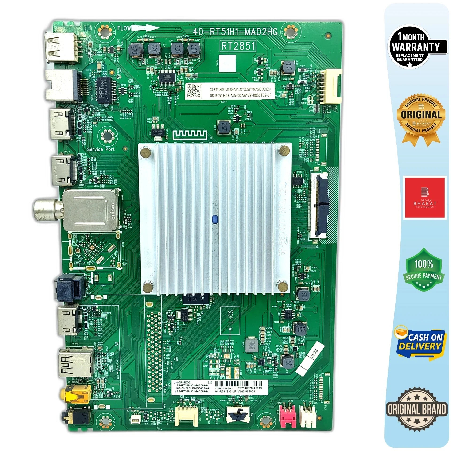 TCl 50P8E Motherboard – TCl 50 Inch LED TV Main Board Replacement - Great Bharat Electronics