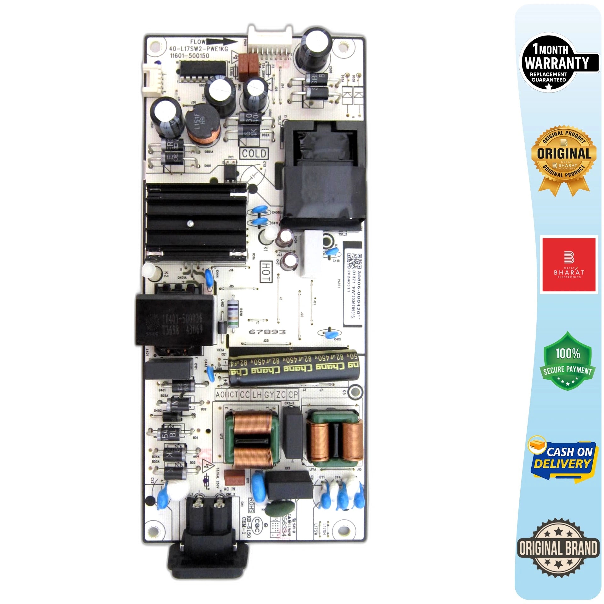 TCL 55C69B Power Supply Board – Original TCL 55 Inch LED TV SMPS - Great Bharat Electronics