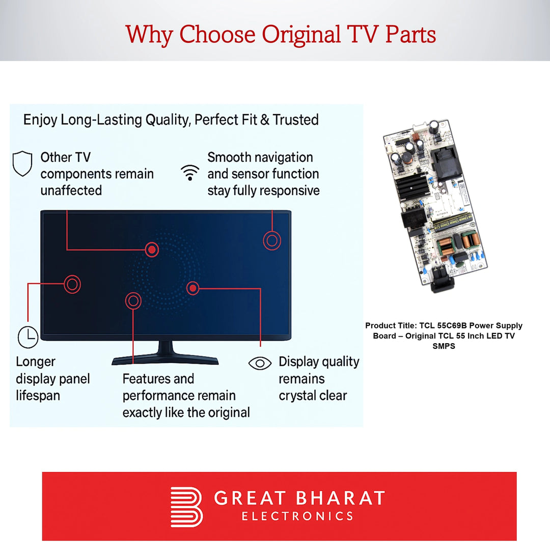 TCL 55C69B Power Supply Board – Original TCL 55 Inch LED TV SMPS - Great Bharat Electronics