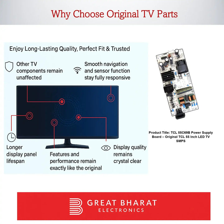 TCL 55C69B Power Supply Board – Original TCL 55 Inch LED TV SMPS - Great Bharat Electronics