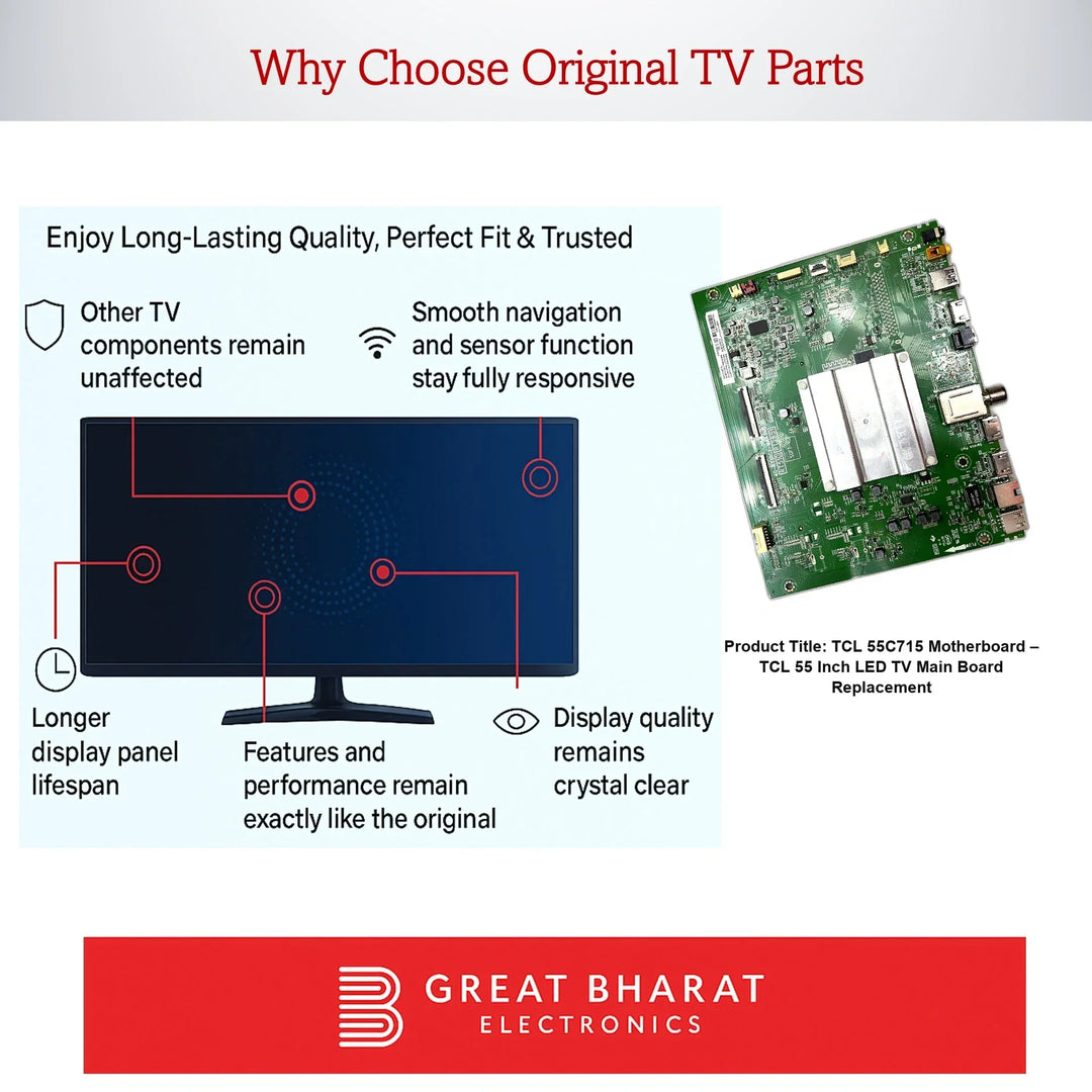TCL 55C715 Motherboard – TCL 55 Inch LED TV Main Board Replacement - Great Bharat Electronics
