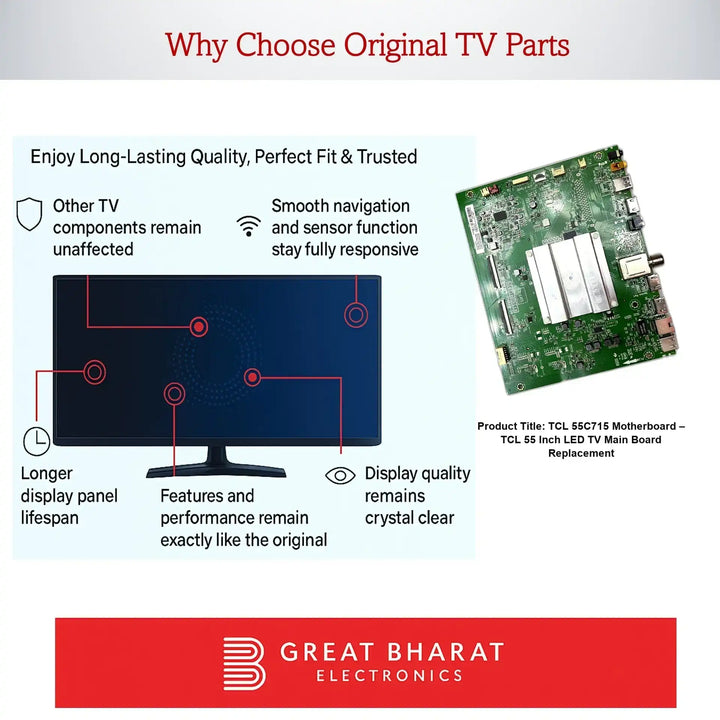 TCL 55C715 Motherboard – TCL 55 Inch LED TV Main Board Replacement - Great Bharat Electronics