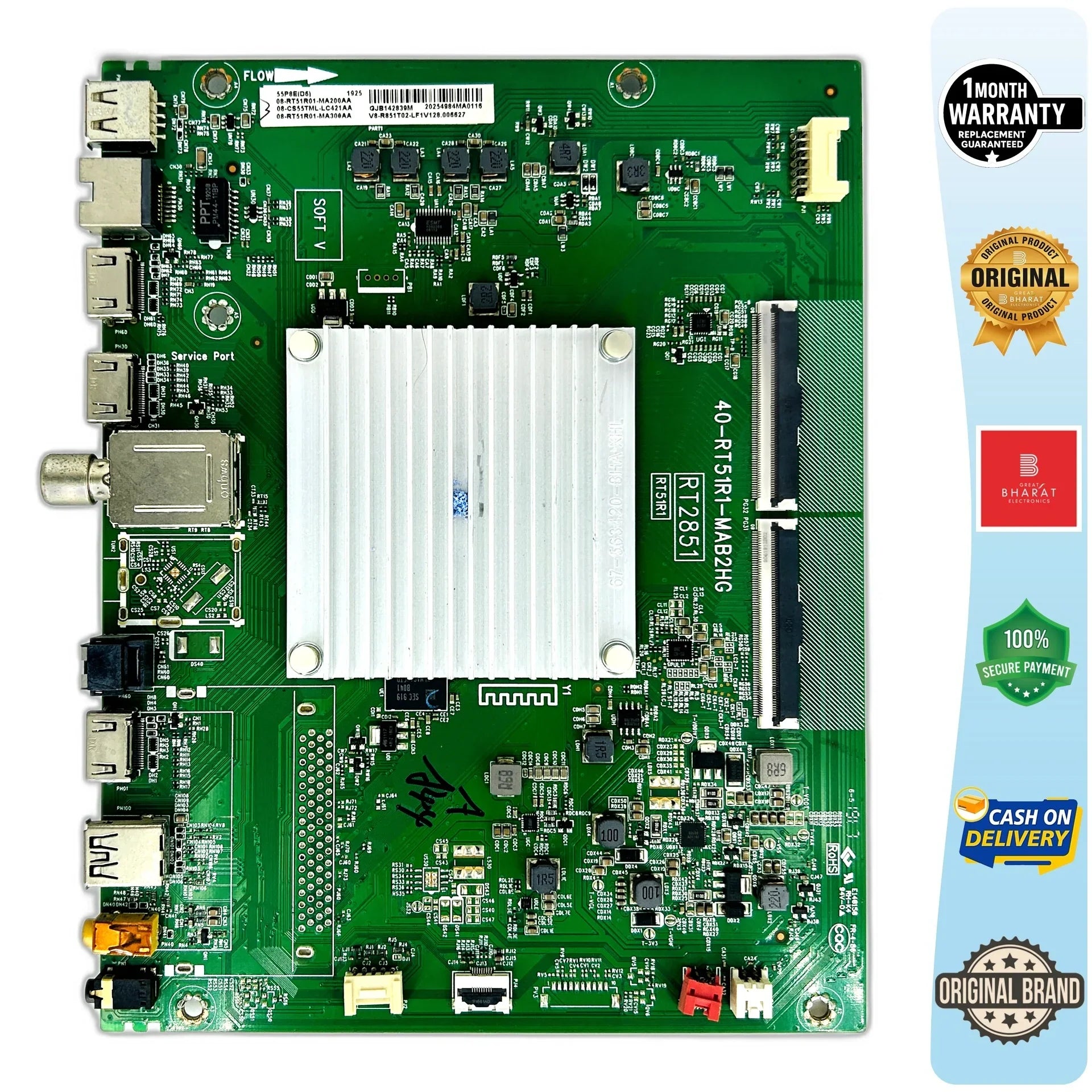 TCl 55P8E Motherboard – TCl 55 Inch LED TV Main Board Replacement - Great Bharat Electronics