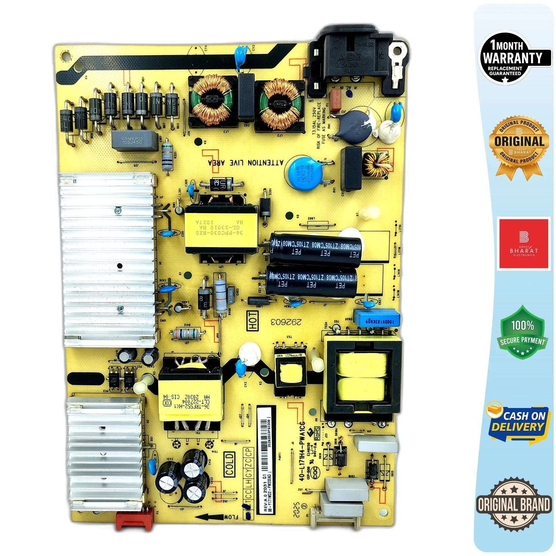 TCL 65P615 Power Supply Board – TCL 65 Inch LED TV SMPS Replacement - Great Bharat Electronics
