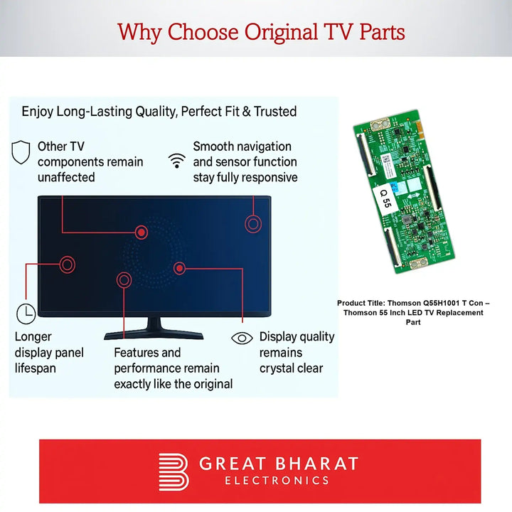 Thomson Q55H1001 T-Con Board – Thomson 55 Inch LED TV Replacement Part - Great Bharat Electronics