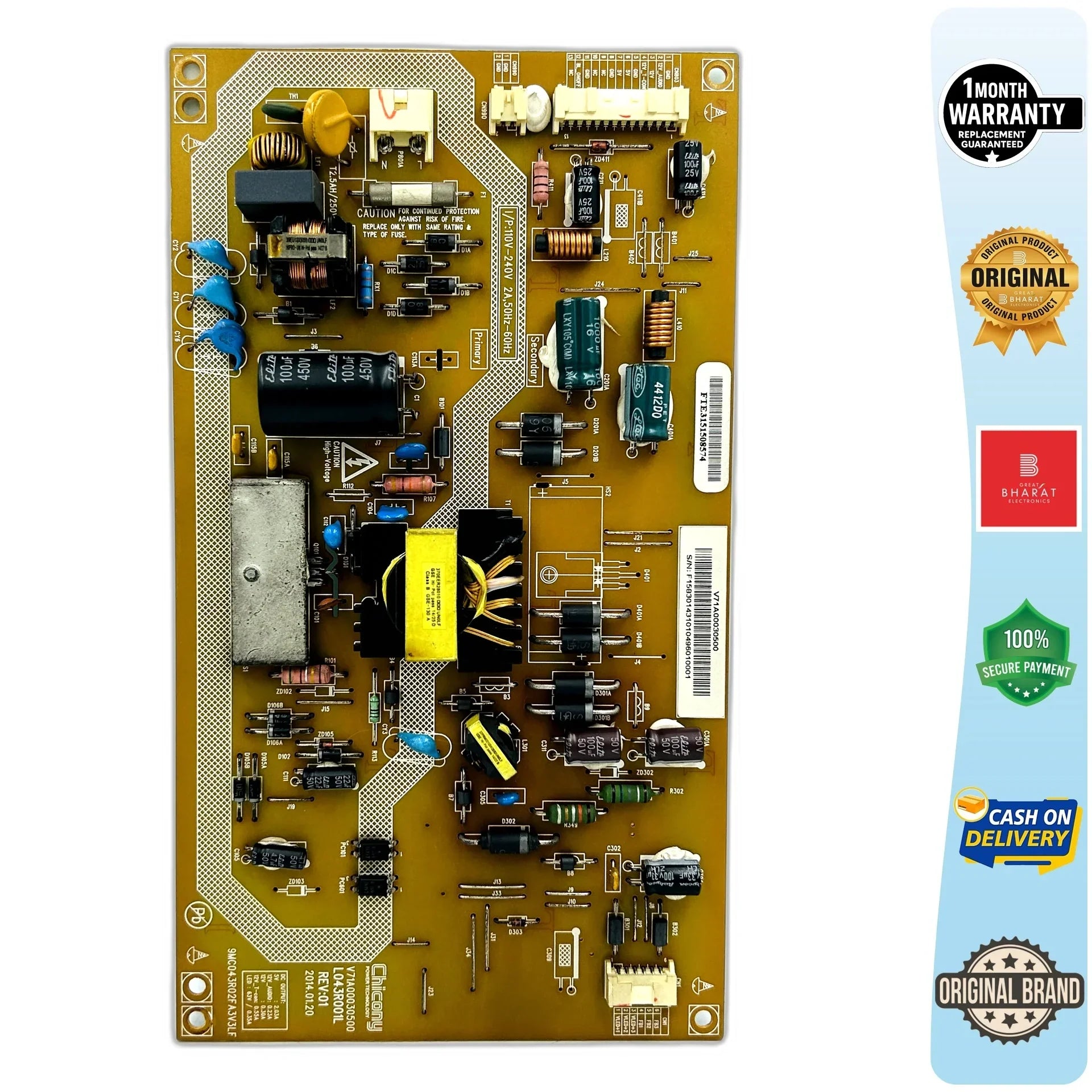 Toshiba 32L2400ZE Power Supply Board – Toshiba 32 Inch LED TV SMPS Replacement - Great Bharat Electronics