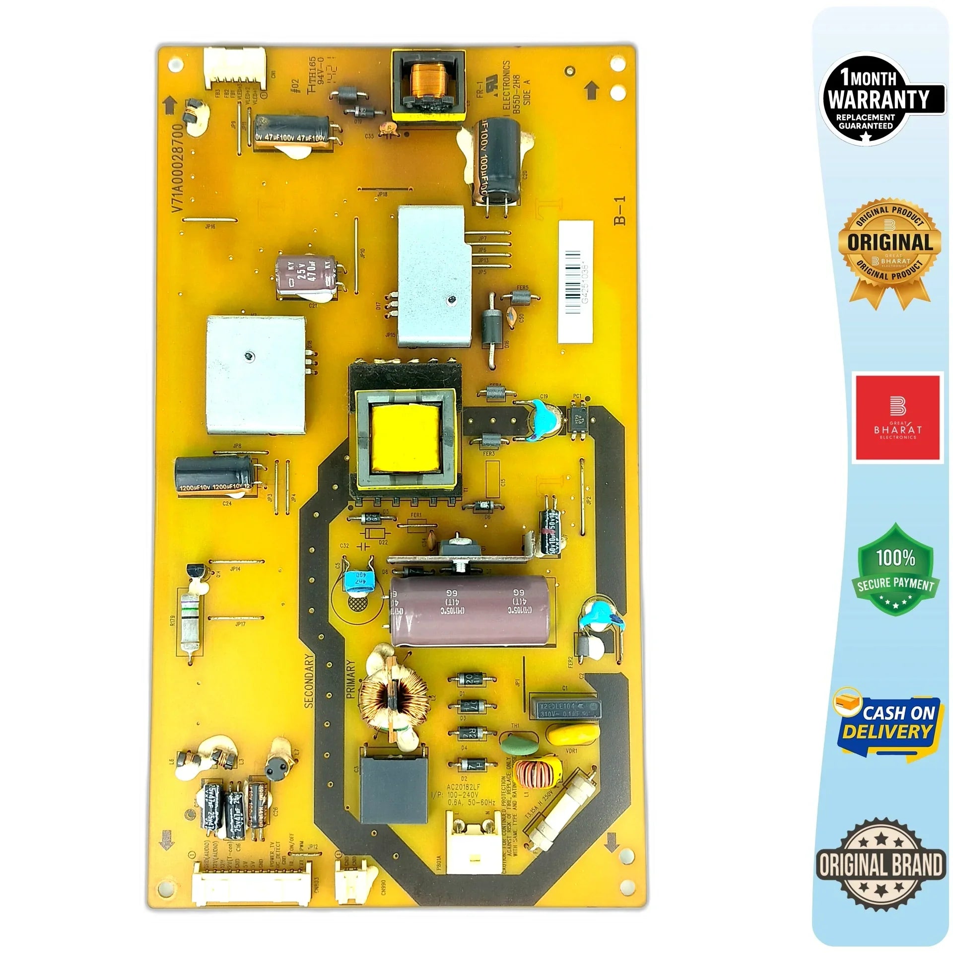 Toshiba 32LE2400ZE Power Supply Board – Toshiba 32 Inch LED TV SMPS Replacement - Great Bharat Electronics