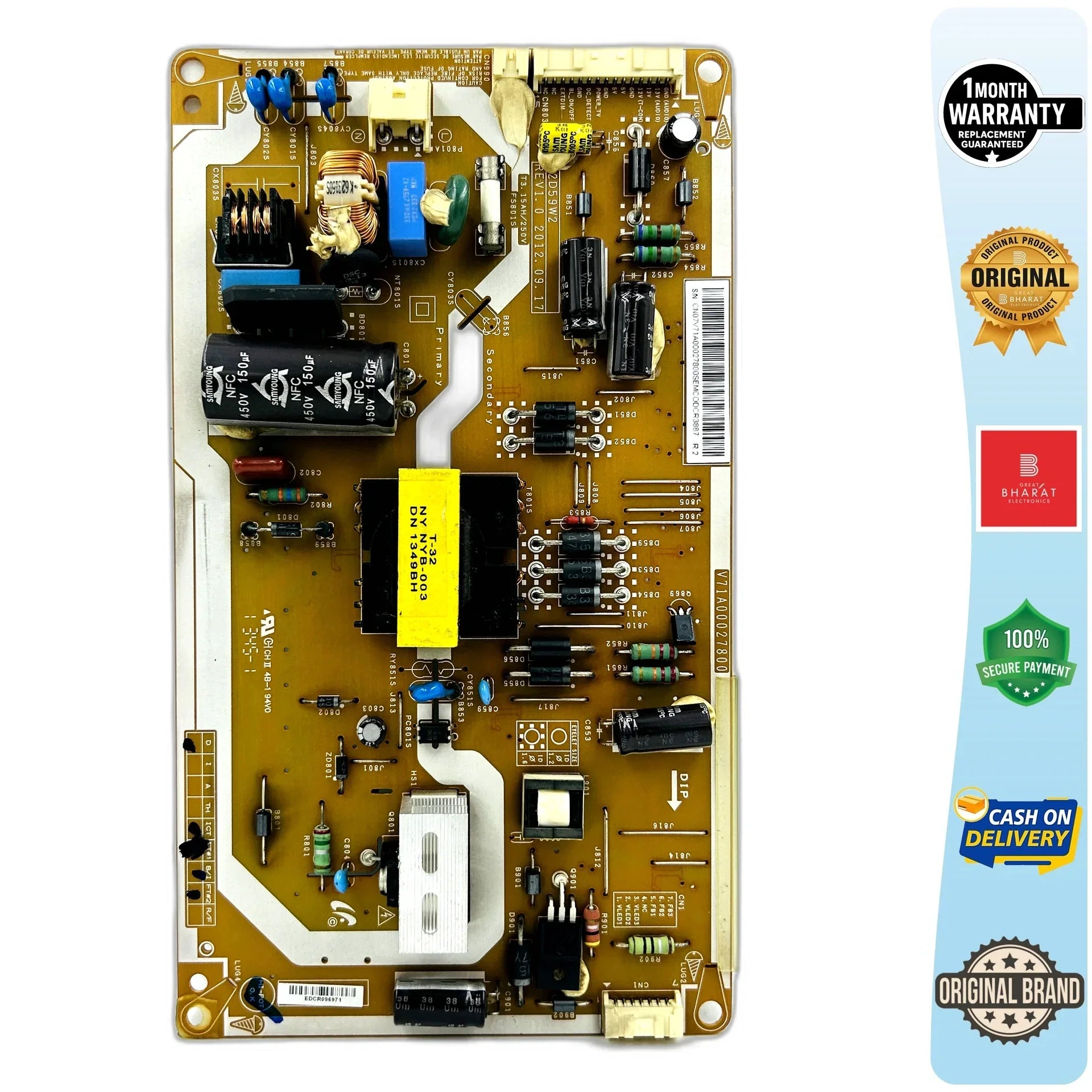 Toshiba 32P3205ZE Power Supply Board – Toshiba 32 Inch LED TV SMPS Replacement - Great Bharat Electronics
