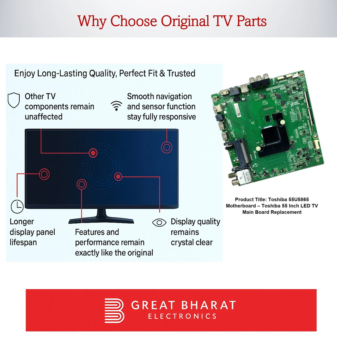 Toshiba 55U5865 Motherboard – Toshiba 55 Inch LED TV Main Board Replacement - Great Bharat Electronics