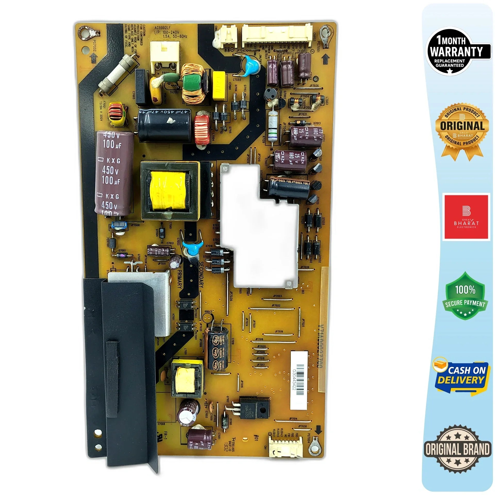 Toshiba CHA0451CS Power Supply Board – Toshiba 32 Inch LED TV SMPS Replacement - Great Bharat Electronics