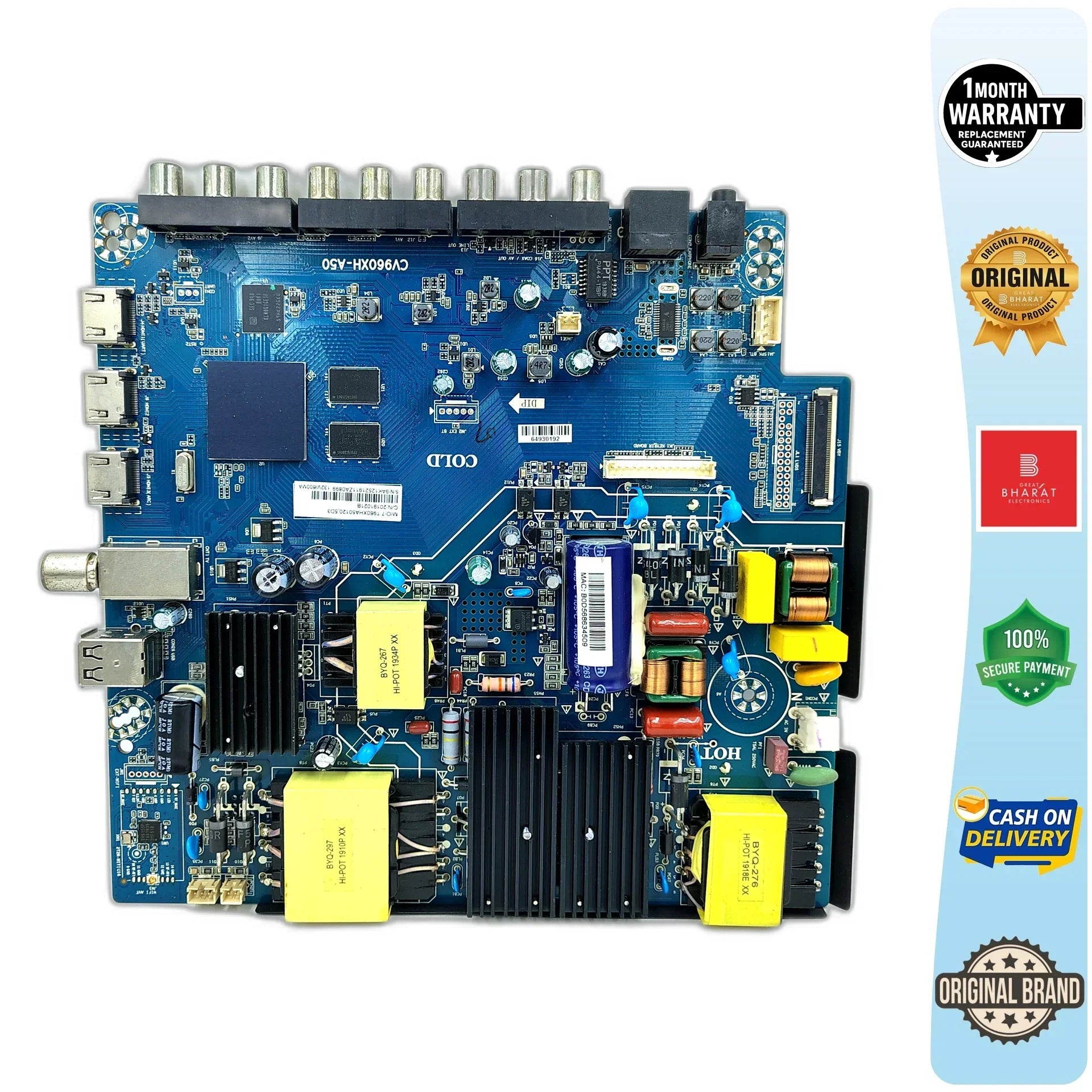 Toshiba TOSHIBA65001 Motherboard – Toshiba 65 Inch LED TV Main Board Replacement - Great Bharat Electronics