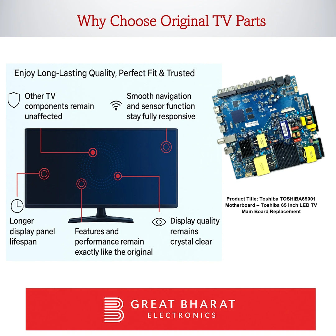 Toshiba TOSHIBA65001 Motherboard – Toshiba 65 Inch LED TV Main Board Replacement - Great Bharat Electronics