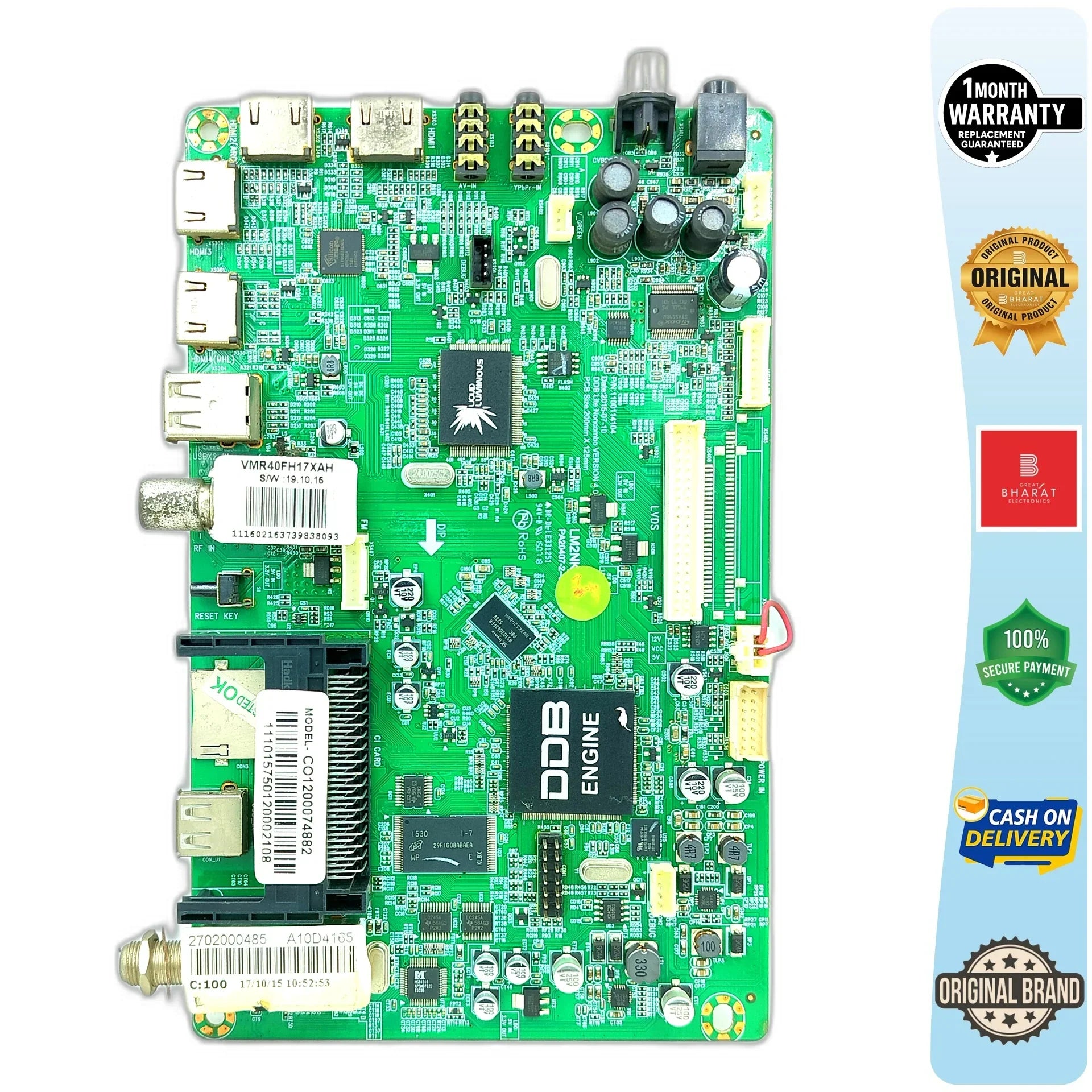 Videocon DDBTVVMR40FH17XAH Motherboard – Videocon 40 Inch LED TV Main Board Replacement - Great Bharat Electronics