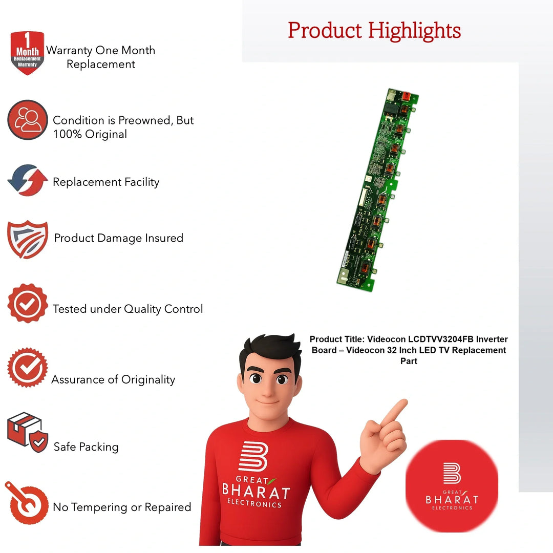 Videocon LCDTVV3204FB Inverter Board – Videocon 32 Inch LED TV Replacement Part - Great Bharat Electronics