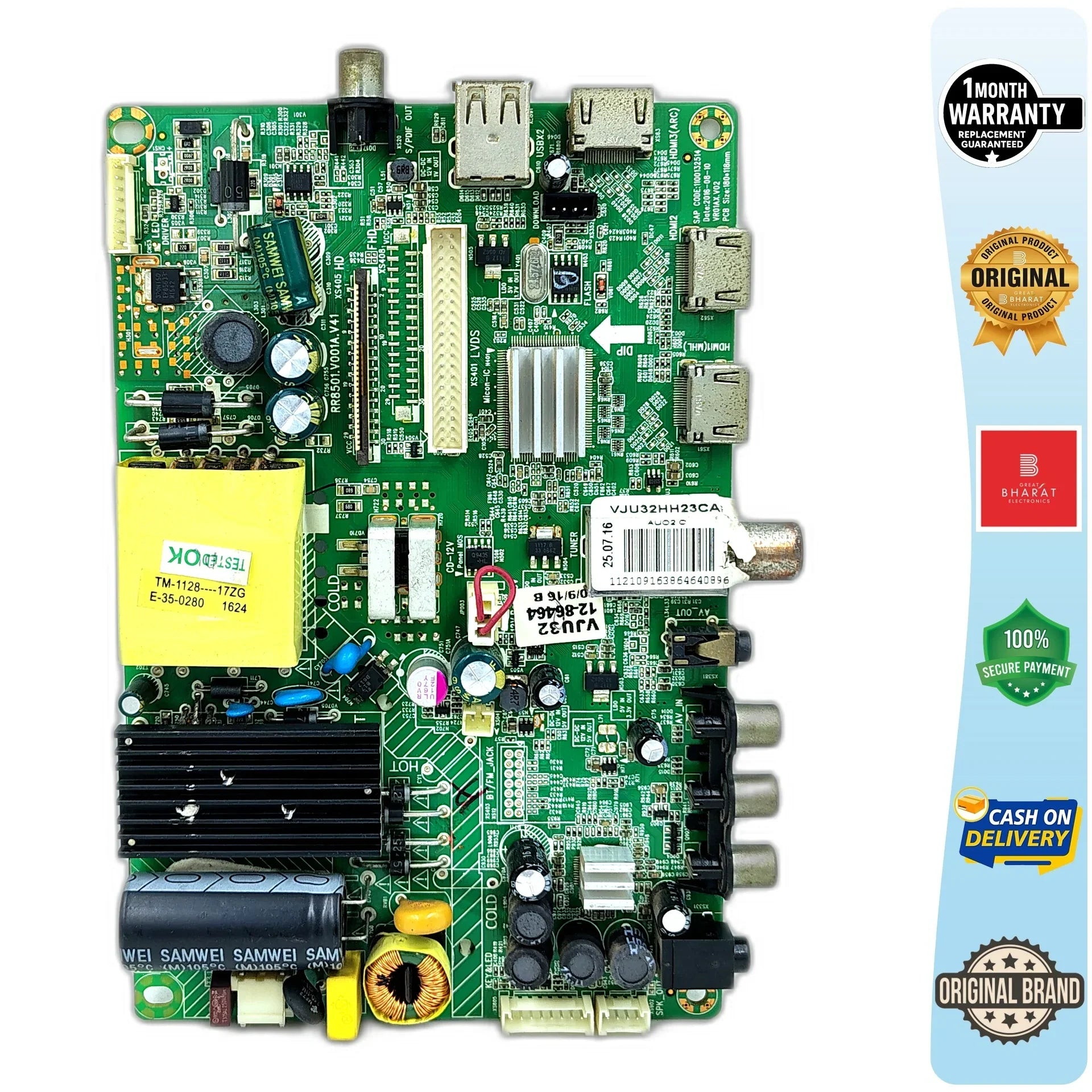 Videocon LEDTVVJ032HH32CAF Motherboard – Videocon 32 Inch LED TV Main Board Replacement - Great Bharat Electronics