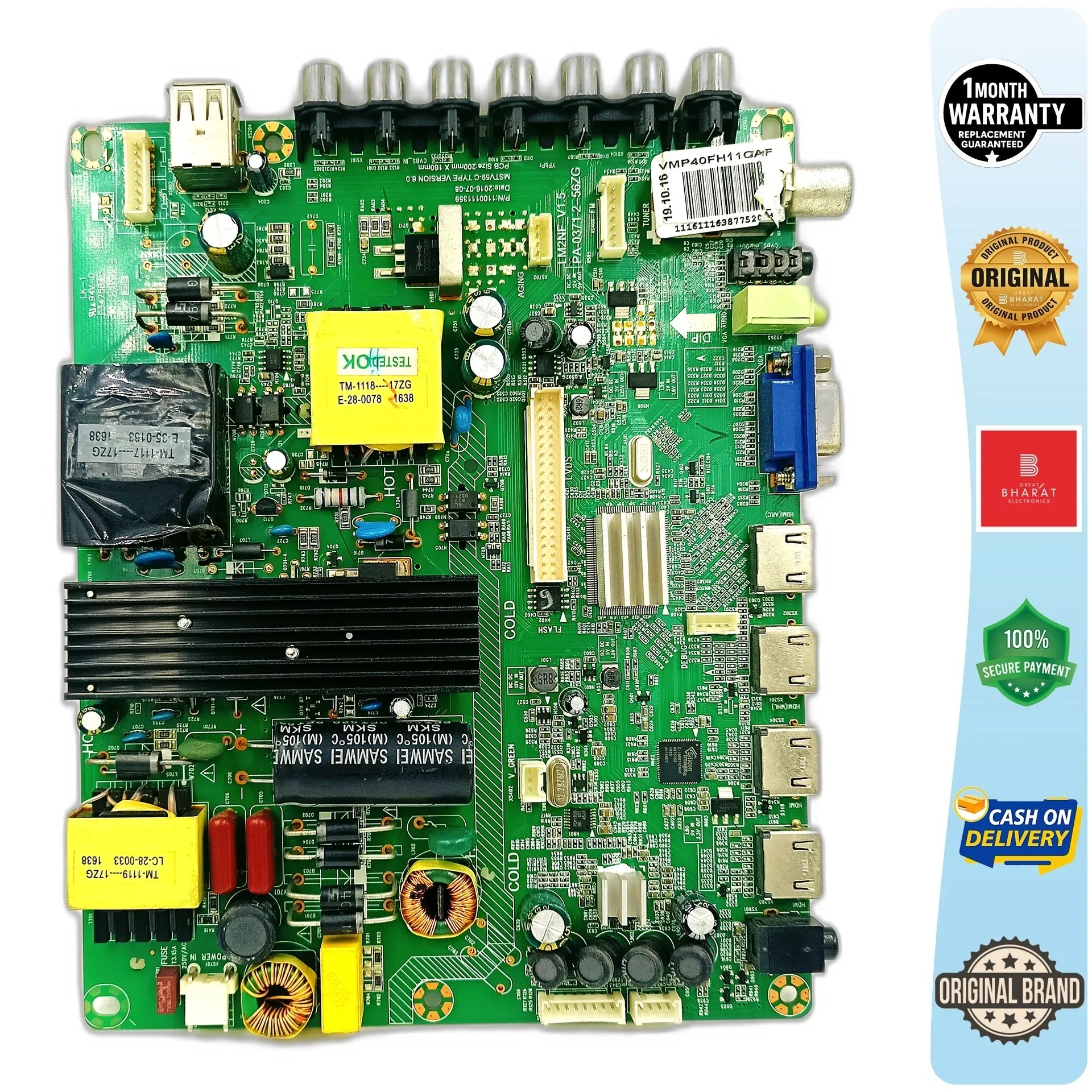 Videocon LEDTVVMP40FH11CAF Motherboard – Videocon 40 Inch LED TV Main Board Replacement - Great Bharat Electronics