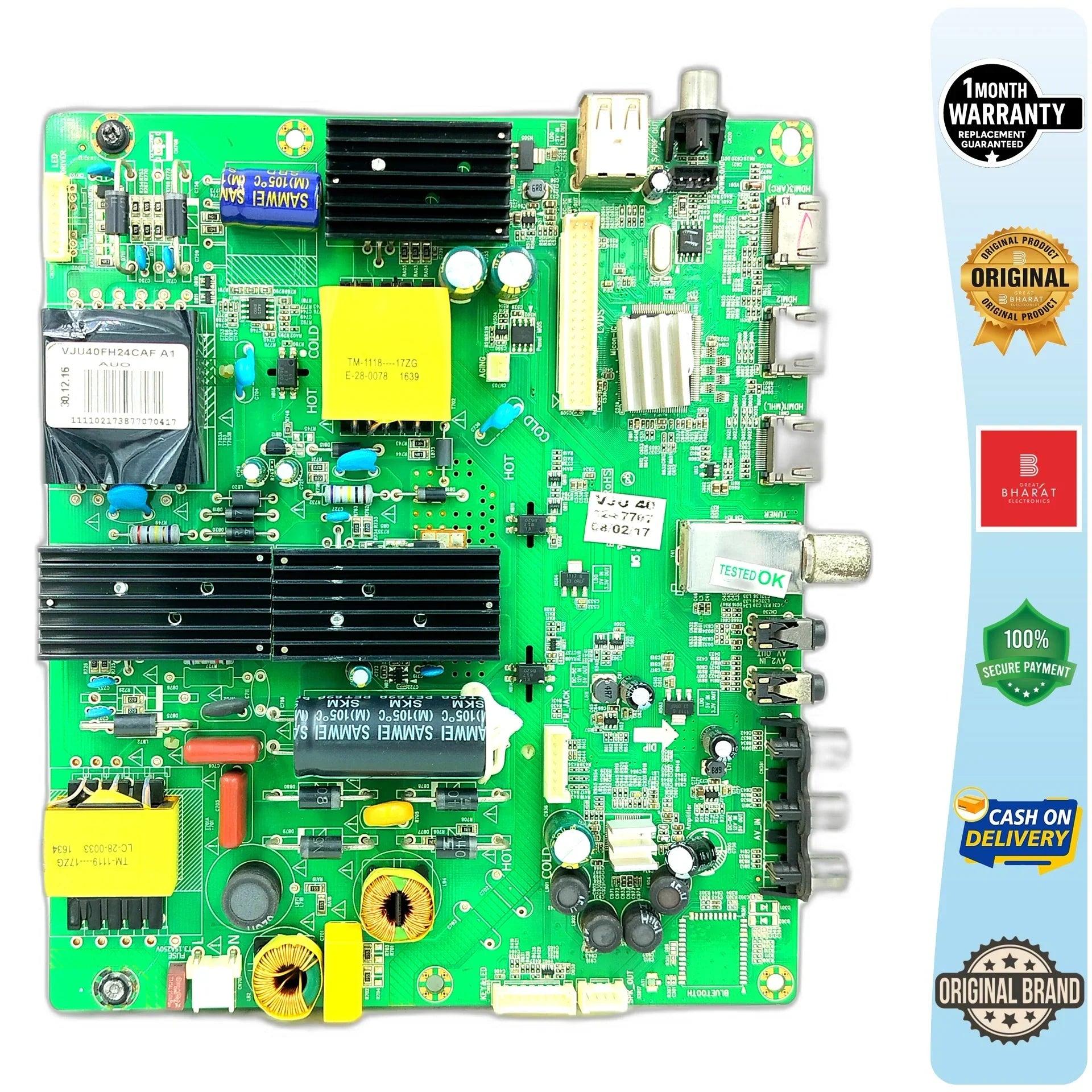 Videocon LEDVJU40FH24CAFAL Motherboard – Videocon 40 Inch LED TV Main Board Replacement - Great Bharat Electronics