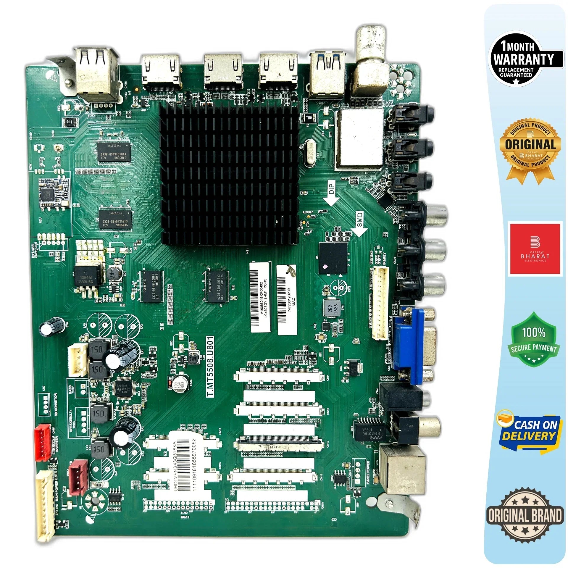 Videocon UHDTVVNV50Q549A Motherboard – Videocon 50 Inch LED TV Main Board Replacement - Great Bharat Electronics