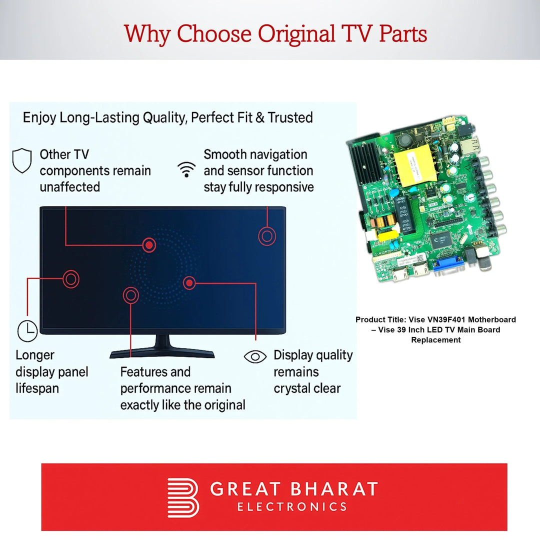 Vise VN39F401 Motherboard – Vise 39 Inch LED TV Main Board Replacement - Great Bharat Electronics