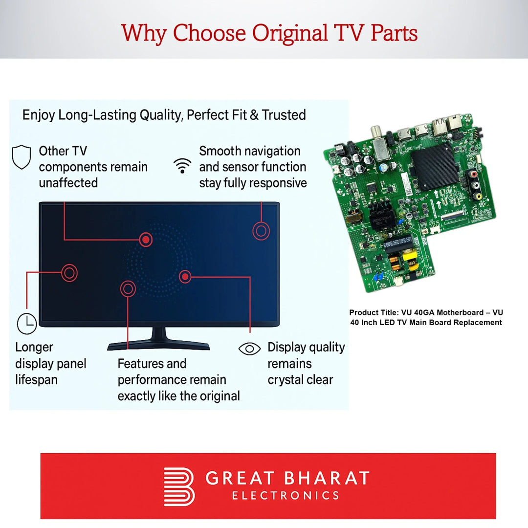 VU 40GA Motherboard – VU 40 Inch LED TV Main Board Replacement - Great Bharat Electronics