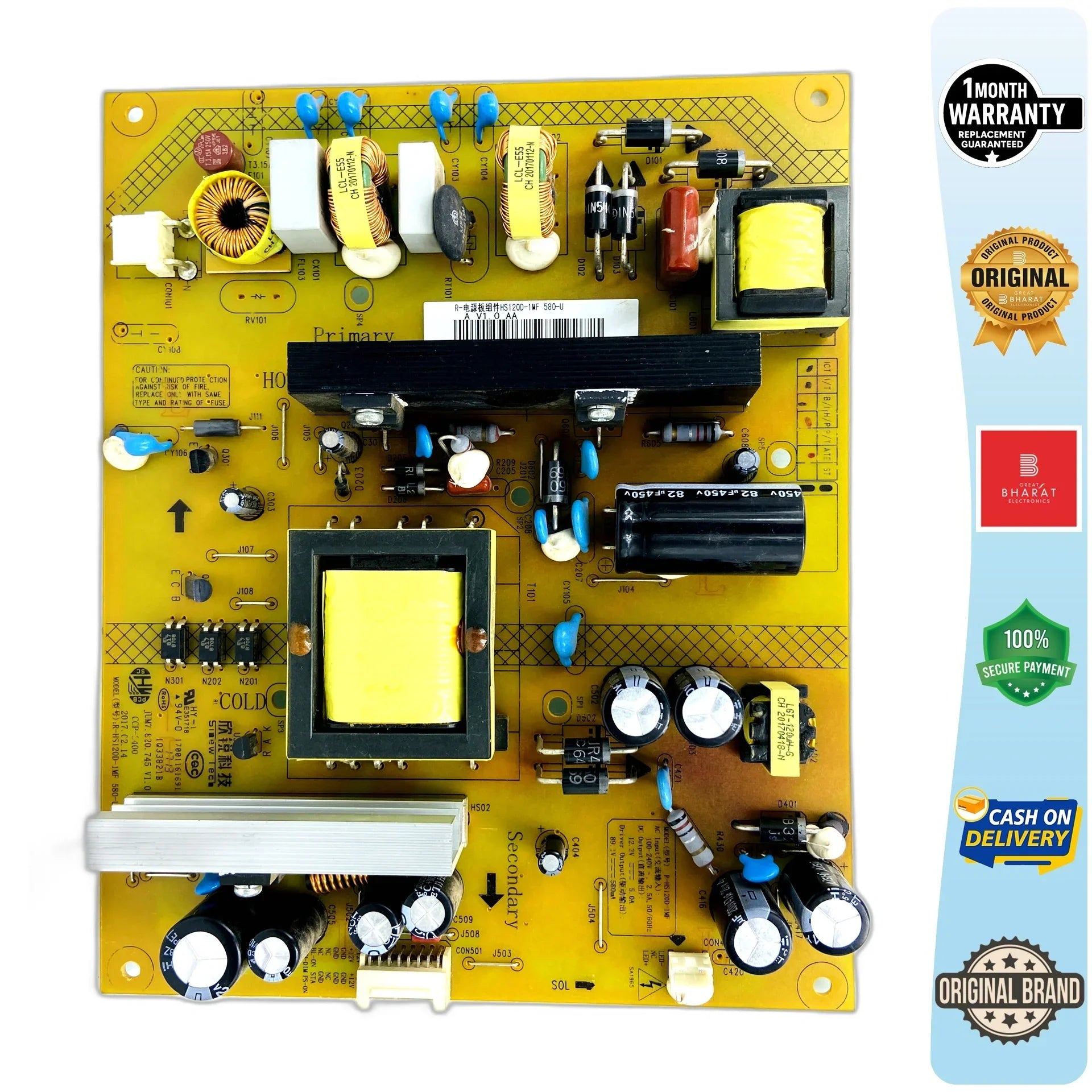 VU 45CU119 Power Supply Board – VU 45 Inch LED TV SMPS Replacement - Great Bharat Electronics