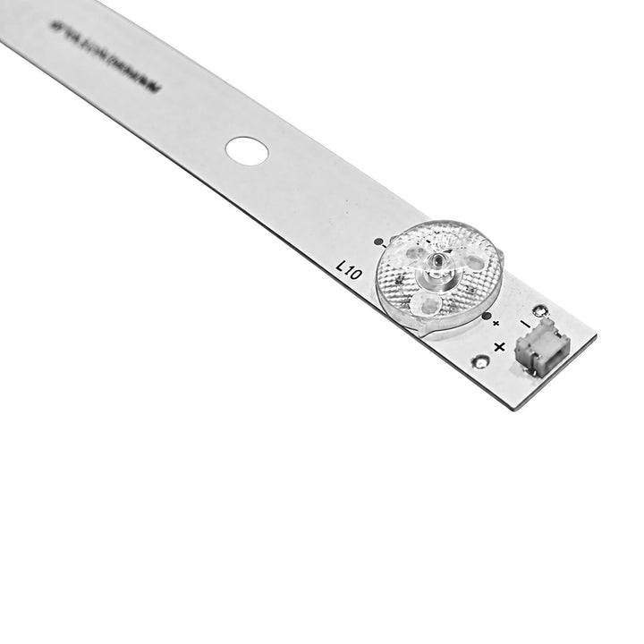 Lloyd L49FN2S LED TV backlight strip connector, LED lens and polarity detail for 10-LED 3V strip
