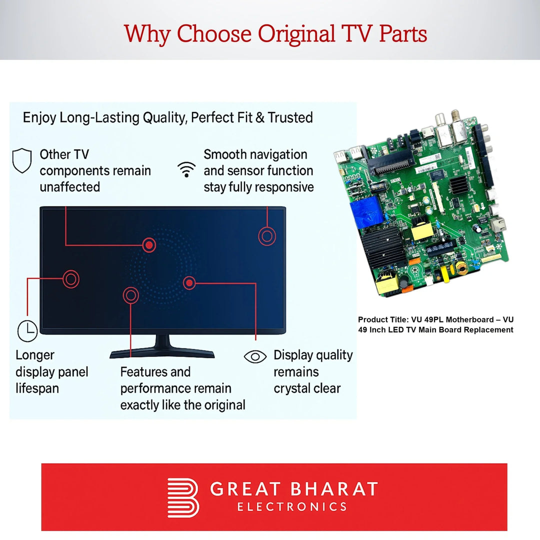 VU 49PL Motherboard – VU 49 Inch LED TV Main Board Replacement - Great Bharat Electronics