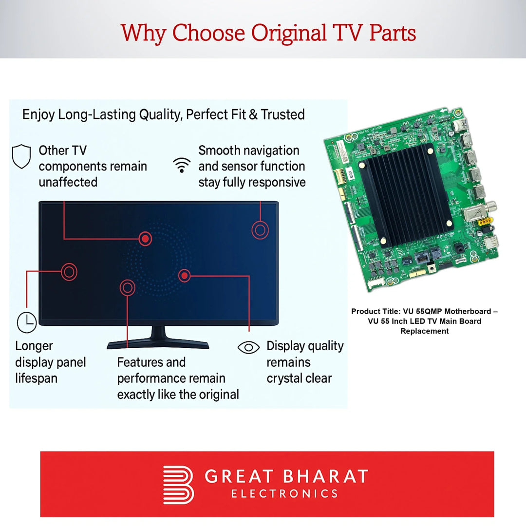 VU 55QMP Motherboard – VU 55 Inch LED TV Main Board Replacement - Great Bharat Electronics