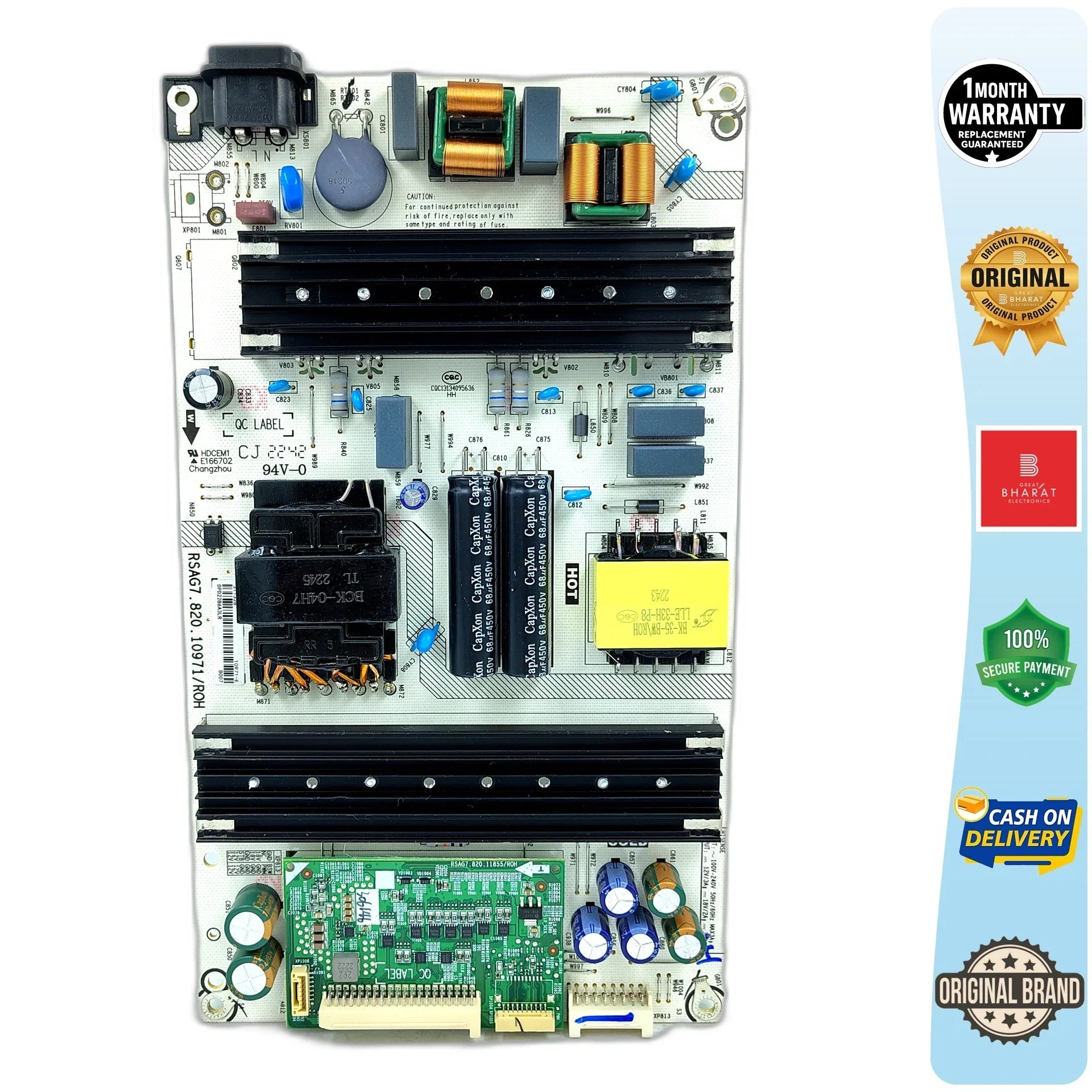 VU 55QMP Power Supply Board – VU 55 Inch LED TV SMPS Replacement - Great Bharat Electronics