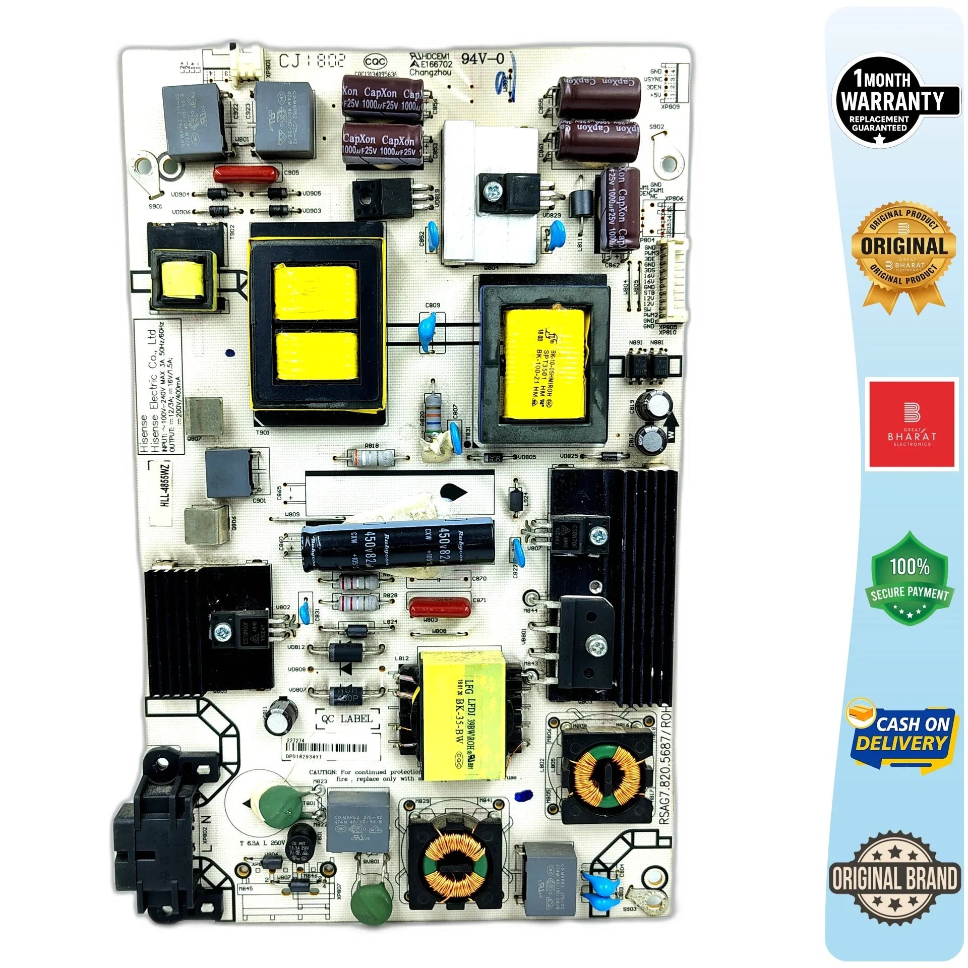 VU 9043U Power Supply Board – VU 43 Inch LED TV SMPS Replacement - Great Bharat Electronics
