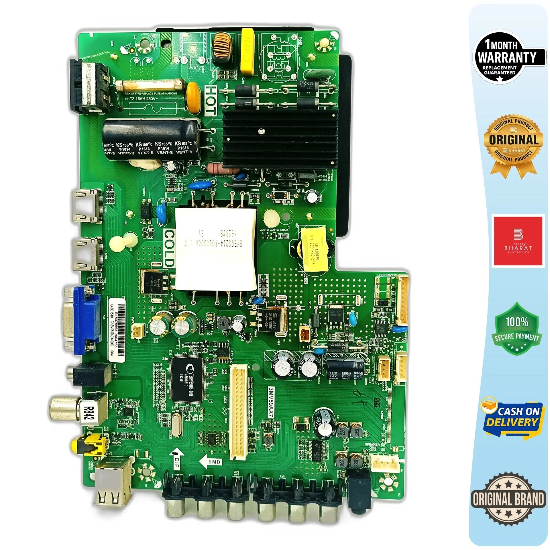 VU T43D1510 Motherboard – VU 43 Inch LED TV Main Board Replacement - Great Bharat Electronics